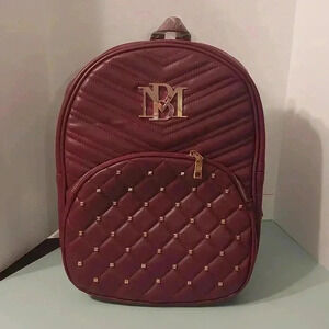 NWT BADGLEY MISCHKA PLUM POCKET STUDDED BACKPACK